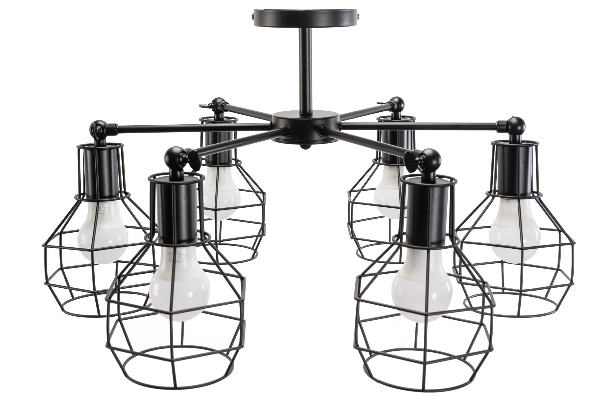 Toolight Závěsná stropní kovová lampa Loft APP735-6C - Obrázek 2