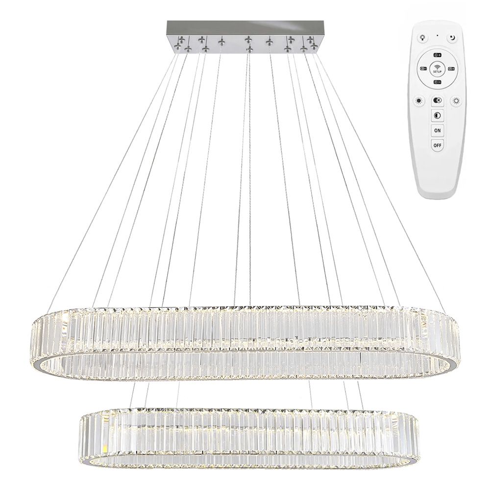 Toolight Závěsné designové osvětlení CRYSTAL LED + dálkové ovládání APP1546-CP2 Chrome
