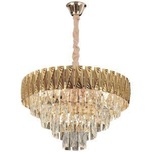 Toolight Závěsné osvětlení Vintage Crystal G060-CP 60CM zlaté