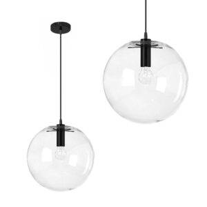 Toolight Závěsné skleněné stropní svítidlo Lassi Black 30 cm