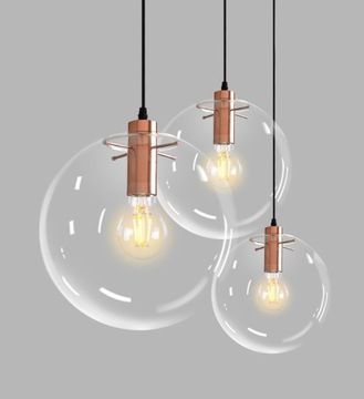 Toolight Závěsné stropní svítidlo skleněné LASSI 20 + 25 + 30 cm - Obrázek 2