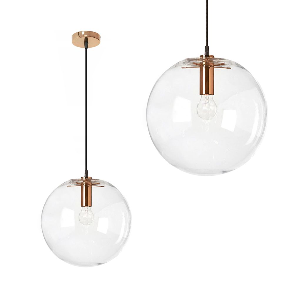 Toolight Závěsné stropní svítidlo skleněné Lassi Rose Gold 25 cm