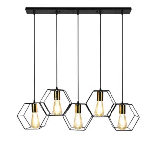 Toolight Závěsné svítidlo s APP1133-5CP Black Gold