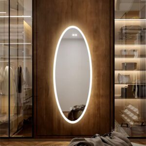 Tutumi Oválné zrcadlo 50x120 cm s vyhříváním a regulovatelným LED osvětlením HOM-06502