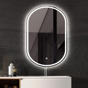 Tutumi Oválné zrcadlo 60x80 cm s regulovatelným LED osvětlením