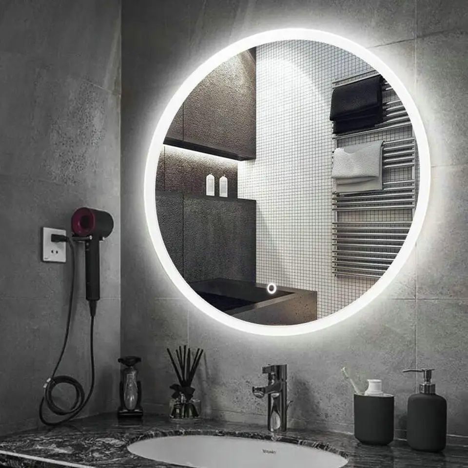 Tutumi Zrcadlo ⌀50 cm s regulovatelným LED osvětlením HOM-02836 - Obrázek 2