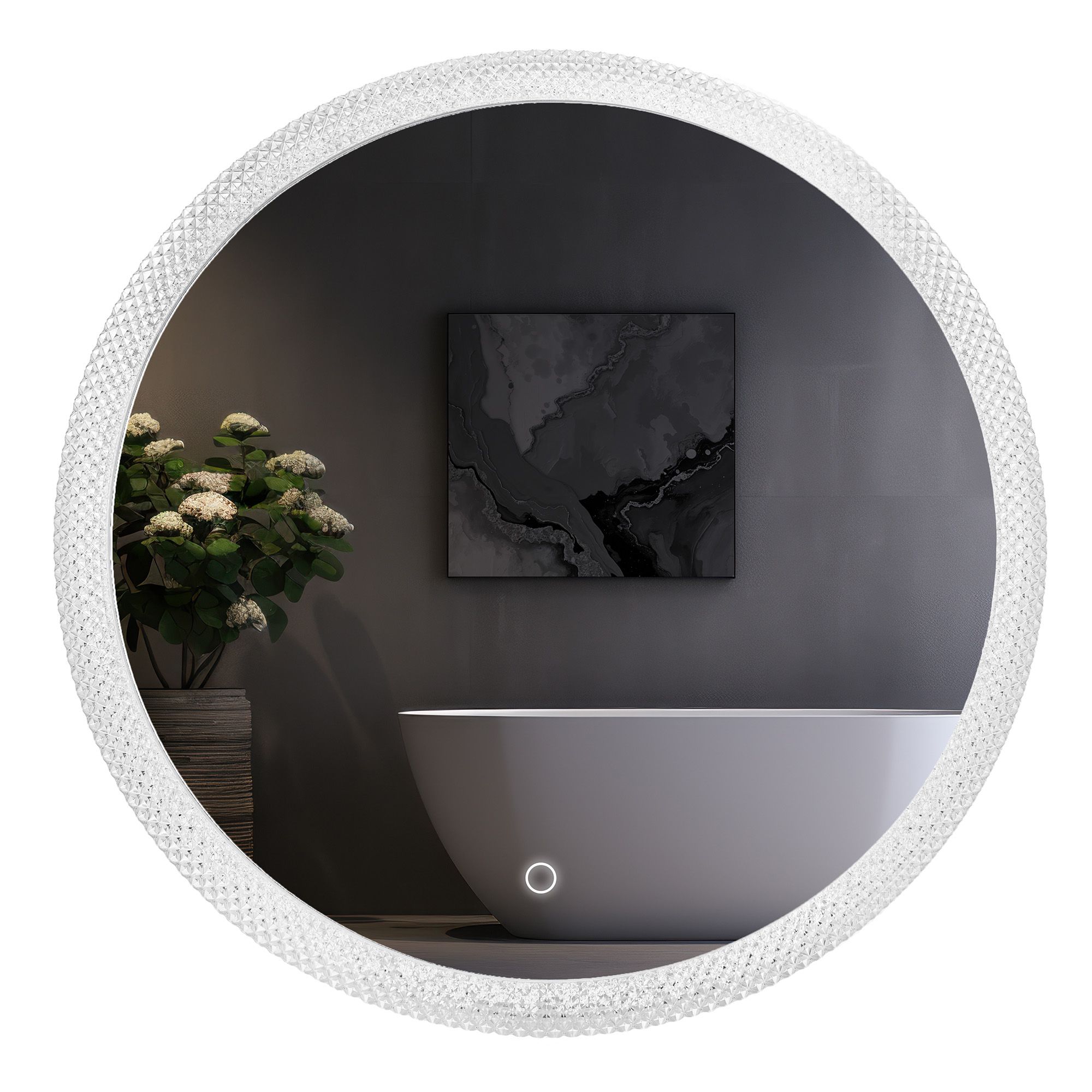 Tutumi Zrcadlo ⌀60 cm s regulovatelným LED osvětlením HOM-01501