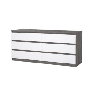 Tvilum Komoda Simplicity 232 beton/bílý lesk