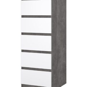 Tvilum Komoda Simplicity 233 beton/bílý lesk
