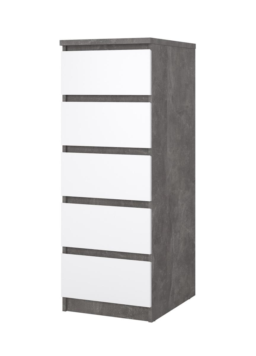 Tvilum Komoda Simplicity 233 beton/bílý lesk