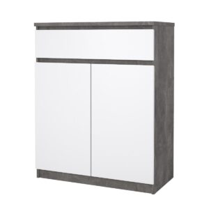 Tvilum Komoda Simplicity 234 beton/bílý lesk
