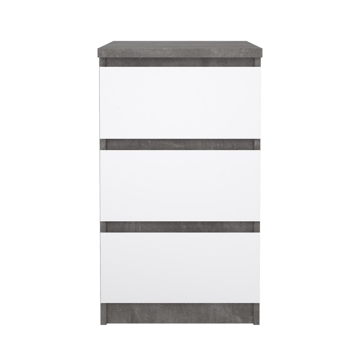 Tvilum Komoda Simplicity 237 beton/bílý lesk - Obrázek 2