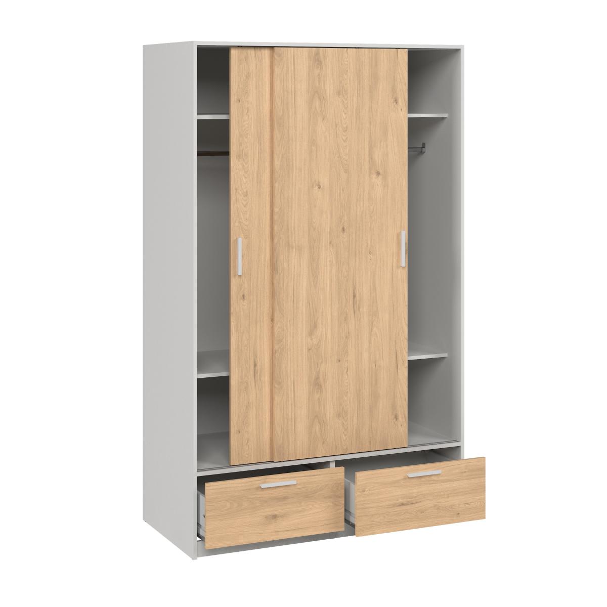 Tvilum Skříň Lincoln 2D2S bílá/jackson hickory - Obrázek 2