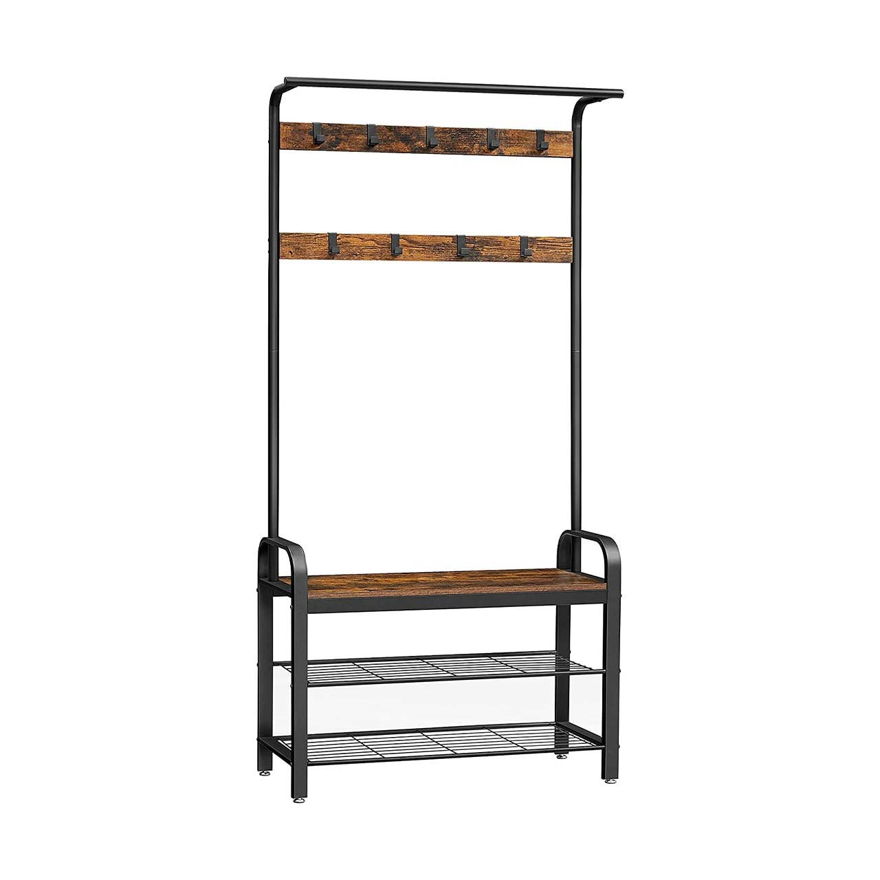 VASAGLE Předsíňový věšák s botníkem 84 x 183 x 34 cm - Obrázek 2