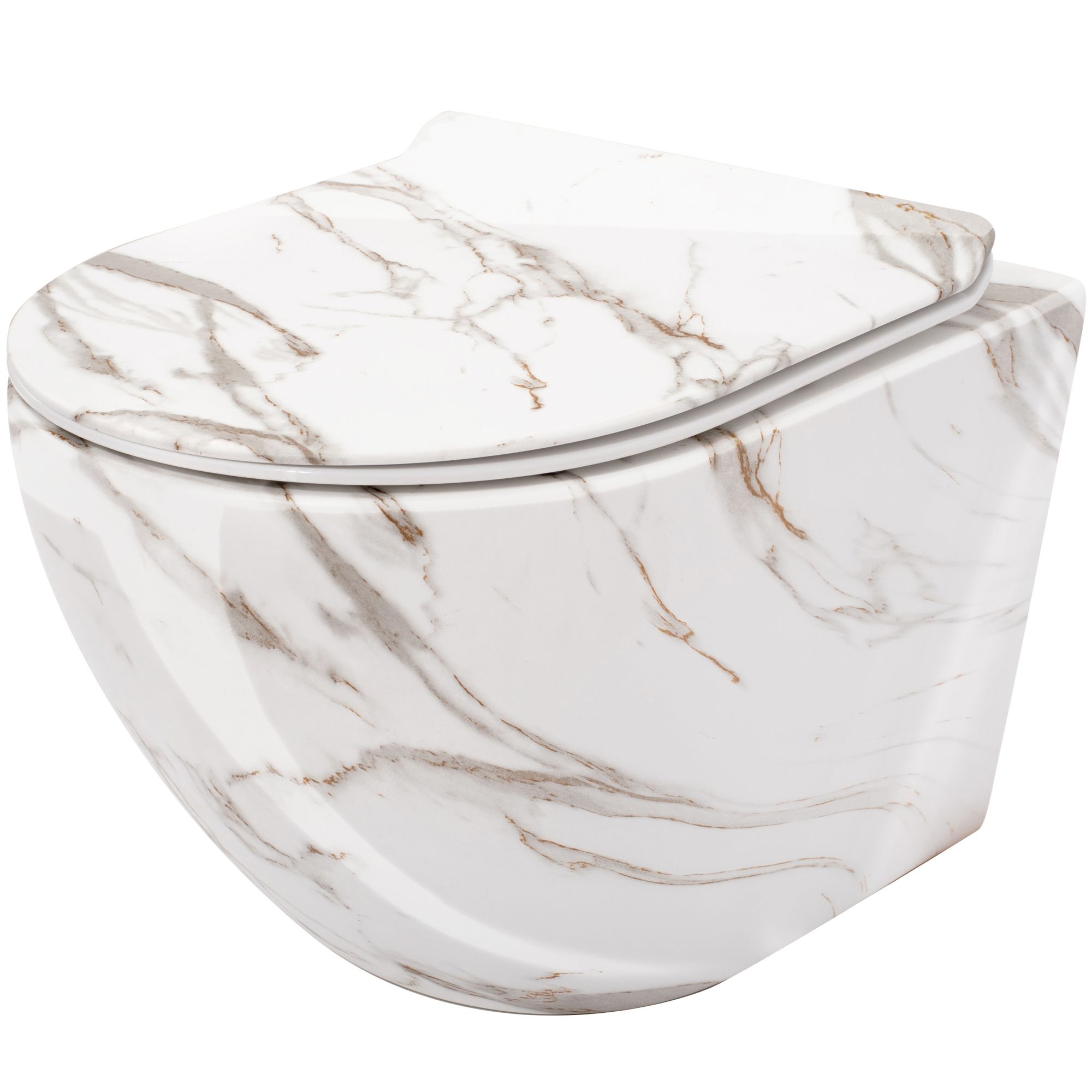 Závěsná WC mísa se SoftClose sedátkem REA CARLOS SLIM RIMLESS