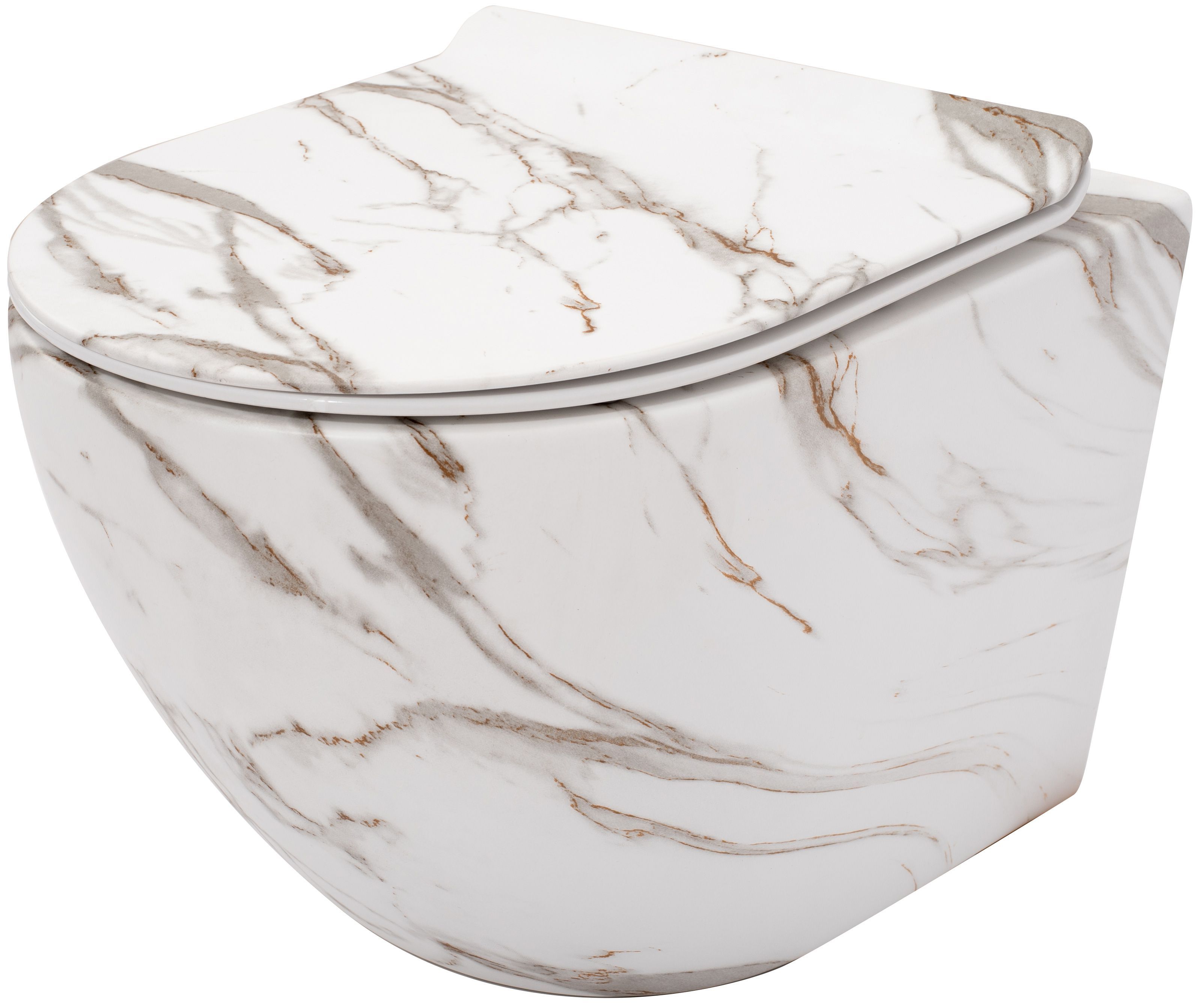 Závěsná WC mísa se SoftClose sedátkem REA CARLOS SLIM RIMLESS