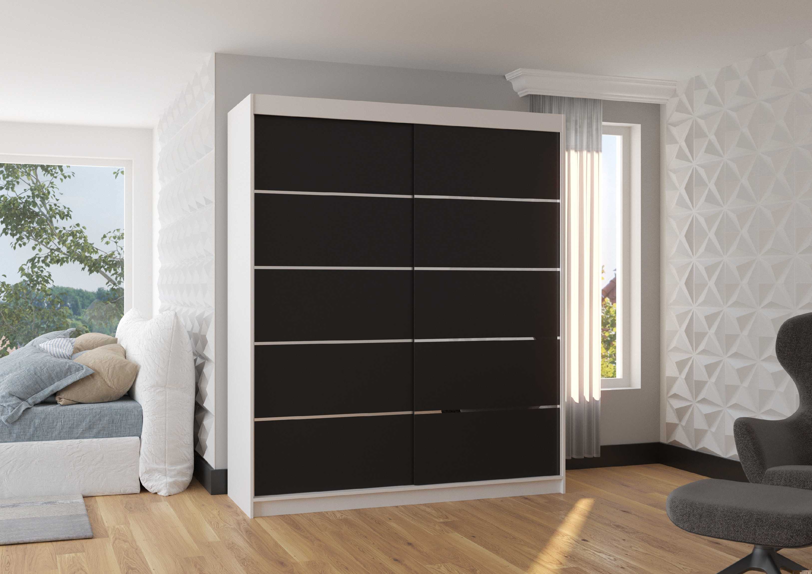 ADRK Šatní skříň posuvná SPECTRA W-B 180