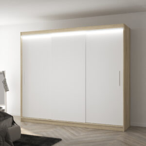 ADRK Šatní skříň posuvná s LED osvětlením ANTOS S-W 250 L