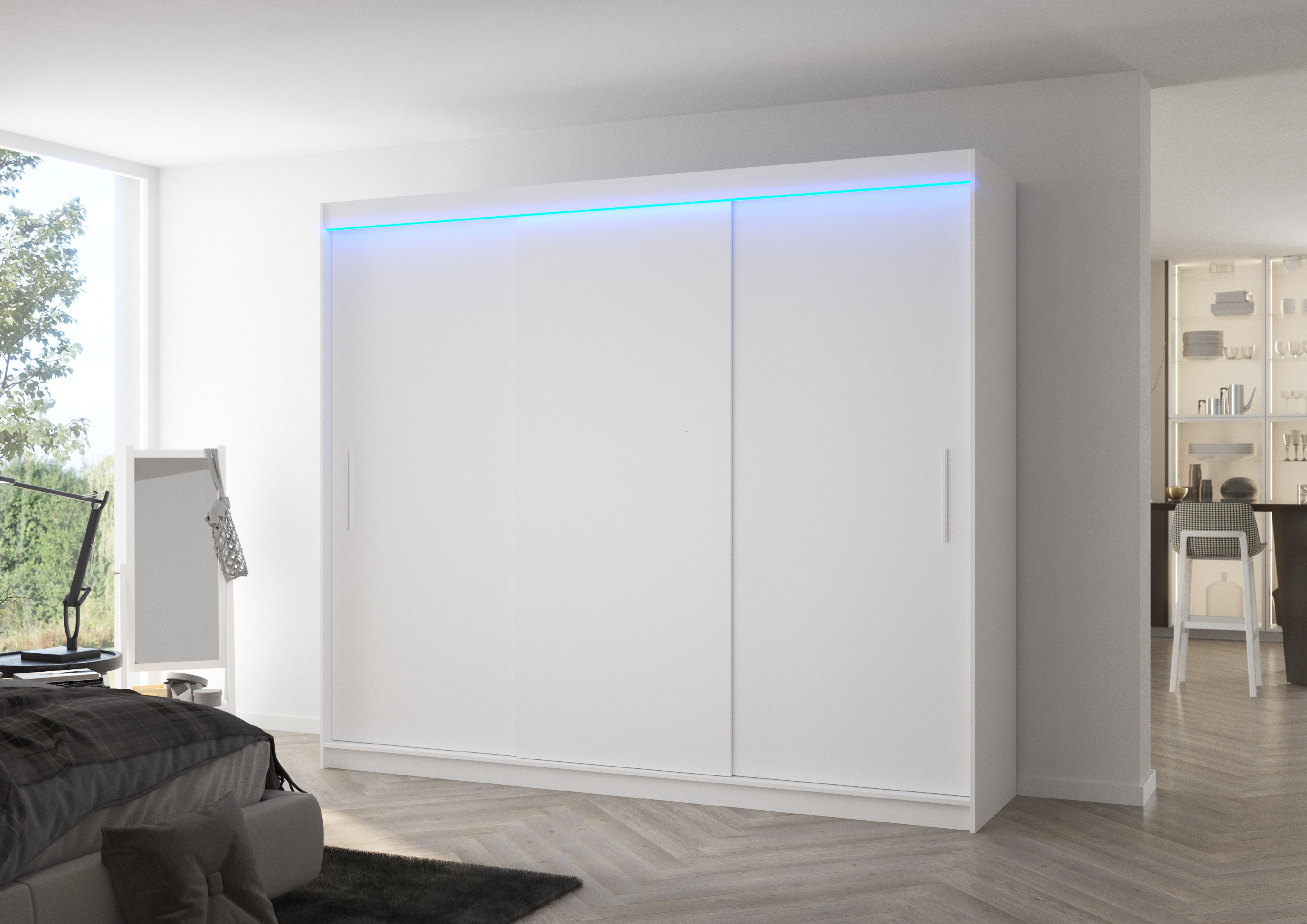 ADRK Šatní skříň posuvná s LED osvětlením ANTOS W 250 L