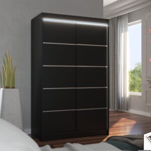ADRK Šatní skříň posuvná s LED osvětlením BENISSO B 120 L
