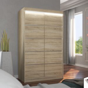 ADRK Šatní skříň posuvná s LED osvětlením BENISSO S 120 L