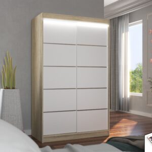 ADRK Šatní skříň posuvná s LED osvětlením BENISSO S-W 120 L