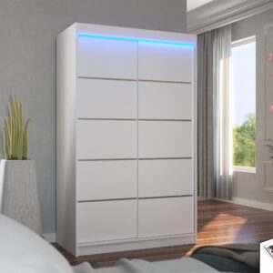 ADRK Šatní skříň posuvná s LED osvětlením BENISSO W 120 L