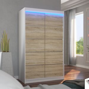 ADRK Šatní skříň posuvná s LED osvětlením BENISSO W-S 120 L
