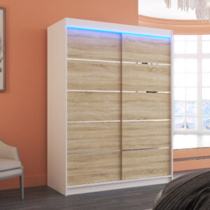 ADRK Šatní skříň posuvná s LED osvětlením LUFT W-S 150 L