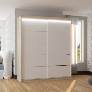 ADRK Šatní skříň posuvná s LED osvětlením SPECTRA S-W 180 L