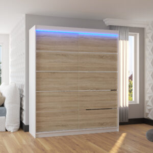 ADRK Šatní skříň posuvná s LED osvětlením SPECTRA W-S 180 L