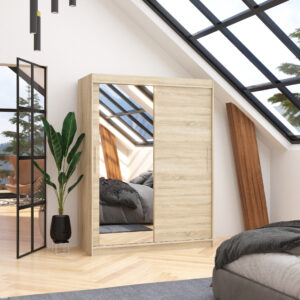 ADRK Šatní zrcadlová skříň posuvná BIANCO S 150