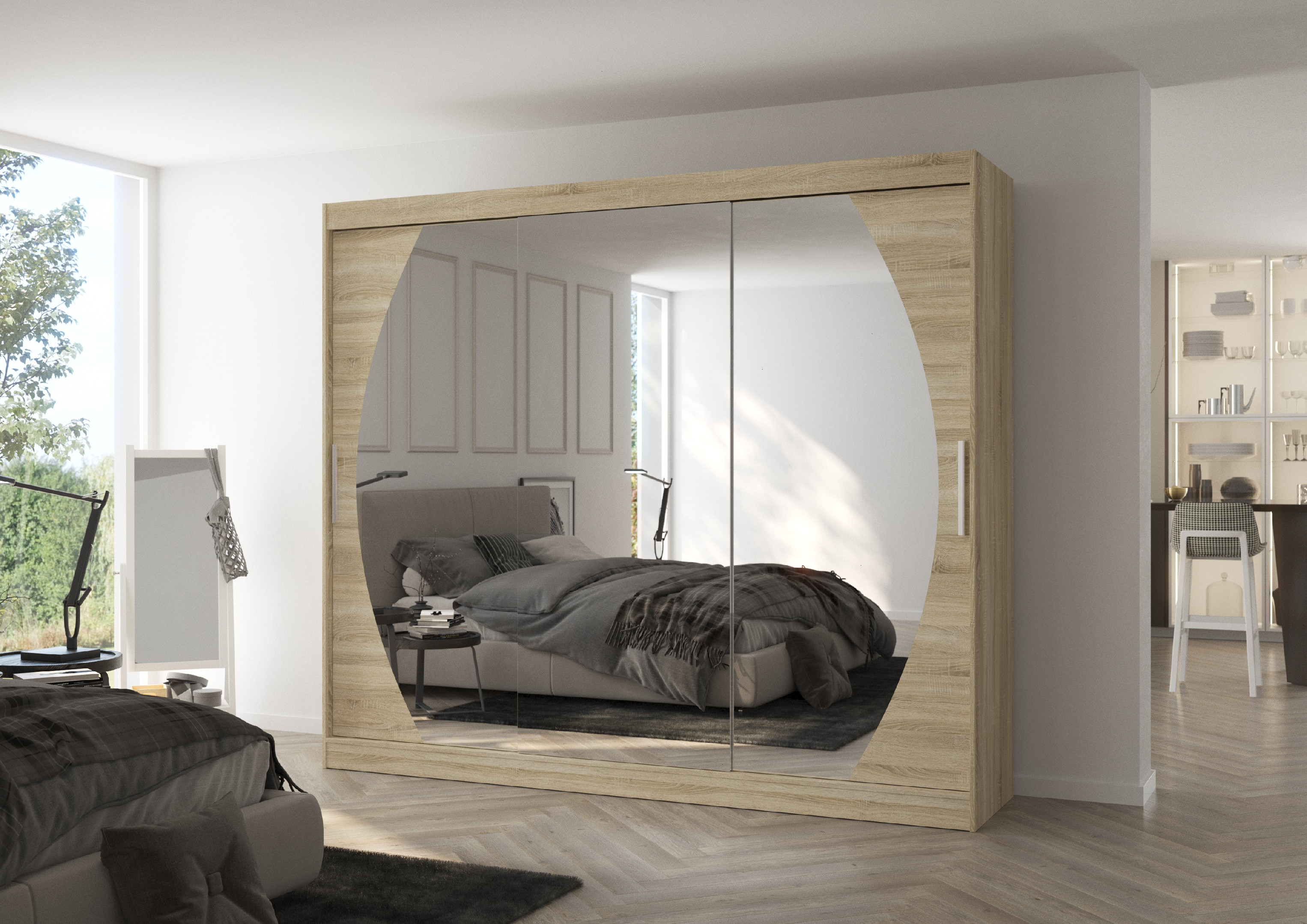 ADRK Šatní zrcadlová skříň posuvná CAMBE S 250