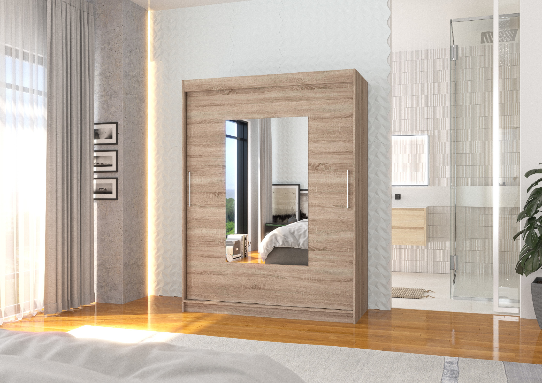 ADRK Šatní zrcadlová skříň posuvná DORRIGO T 150