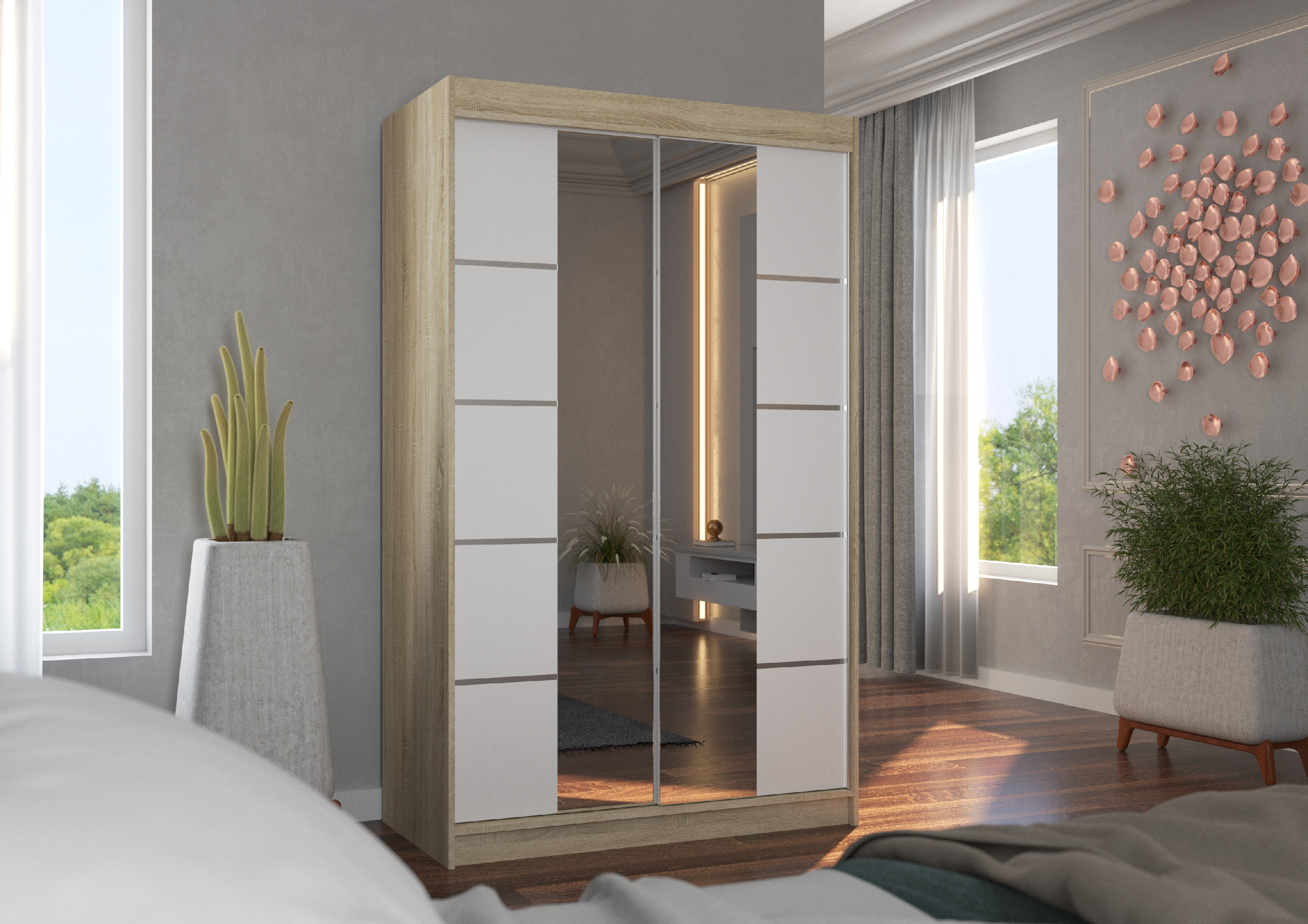 ADRK Šatní zrcadlová skříň posuvná GENUA S-W 120