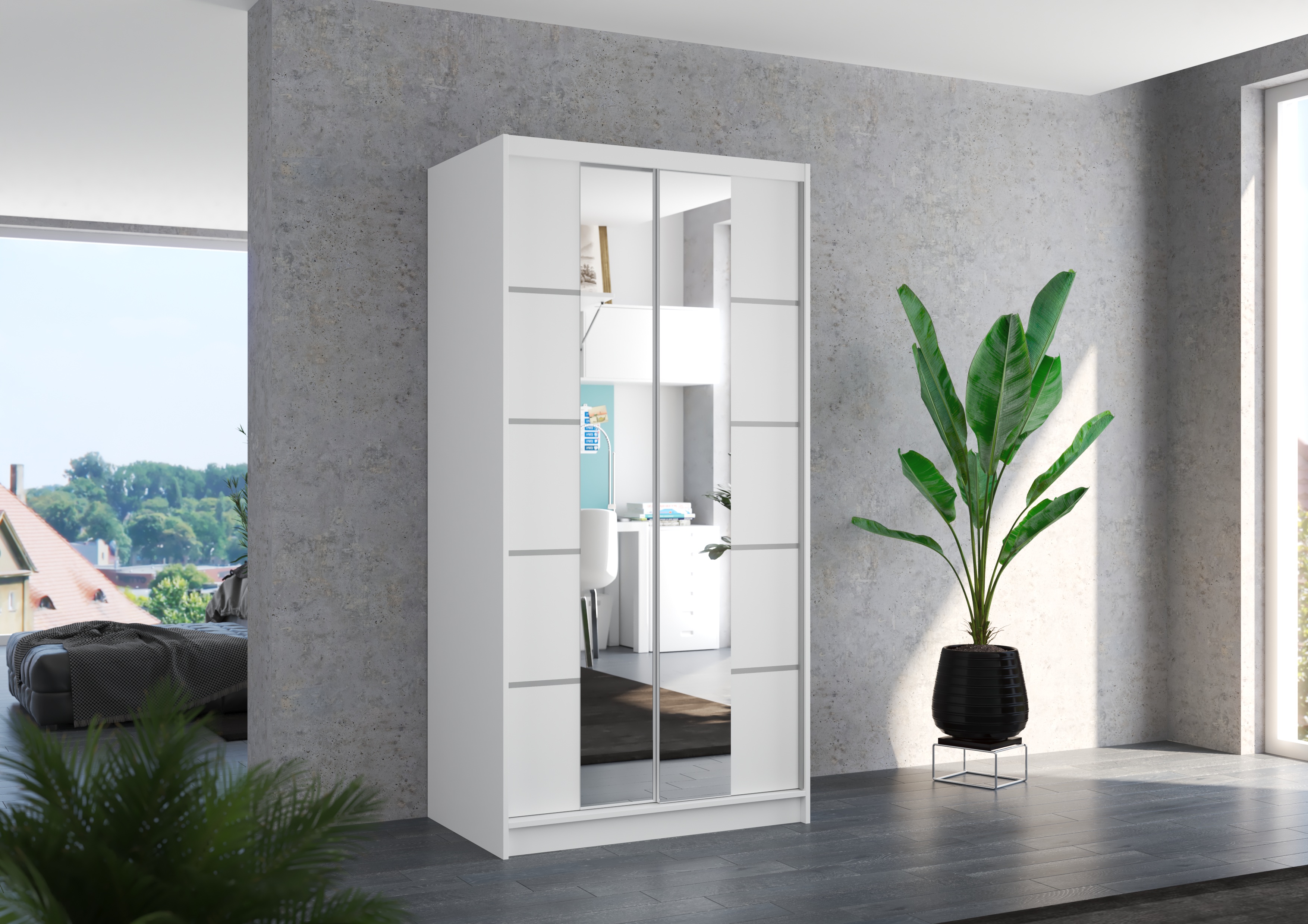ADRK Šatní zrcadlová skříň posuvná KSAWER W 100