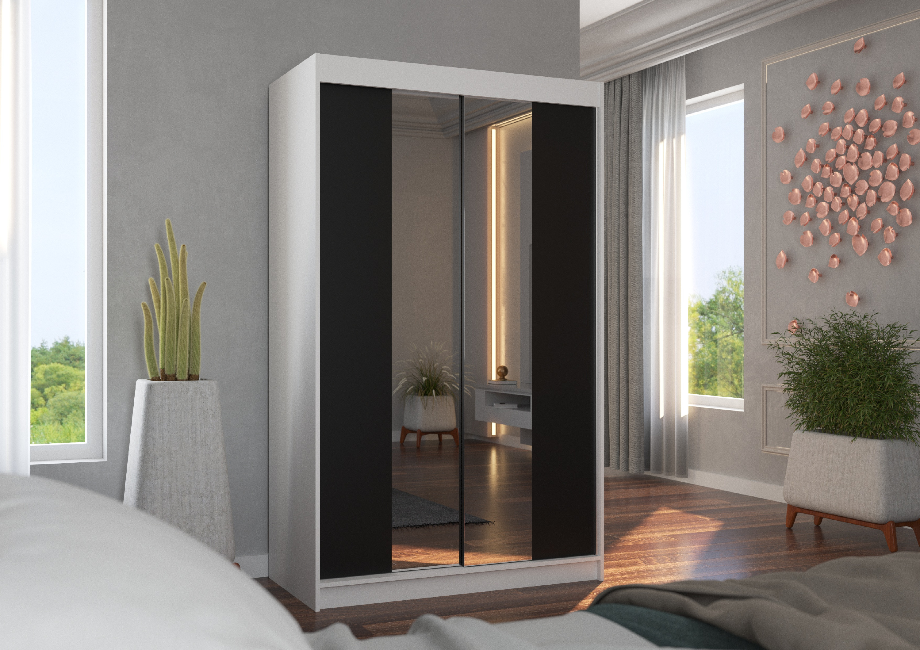 ADRK Šatní zrcadlová skříň posuvná MARVIN W-B 120