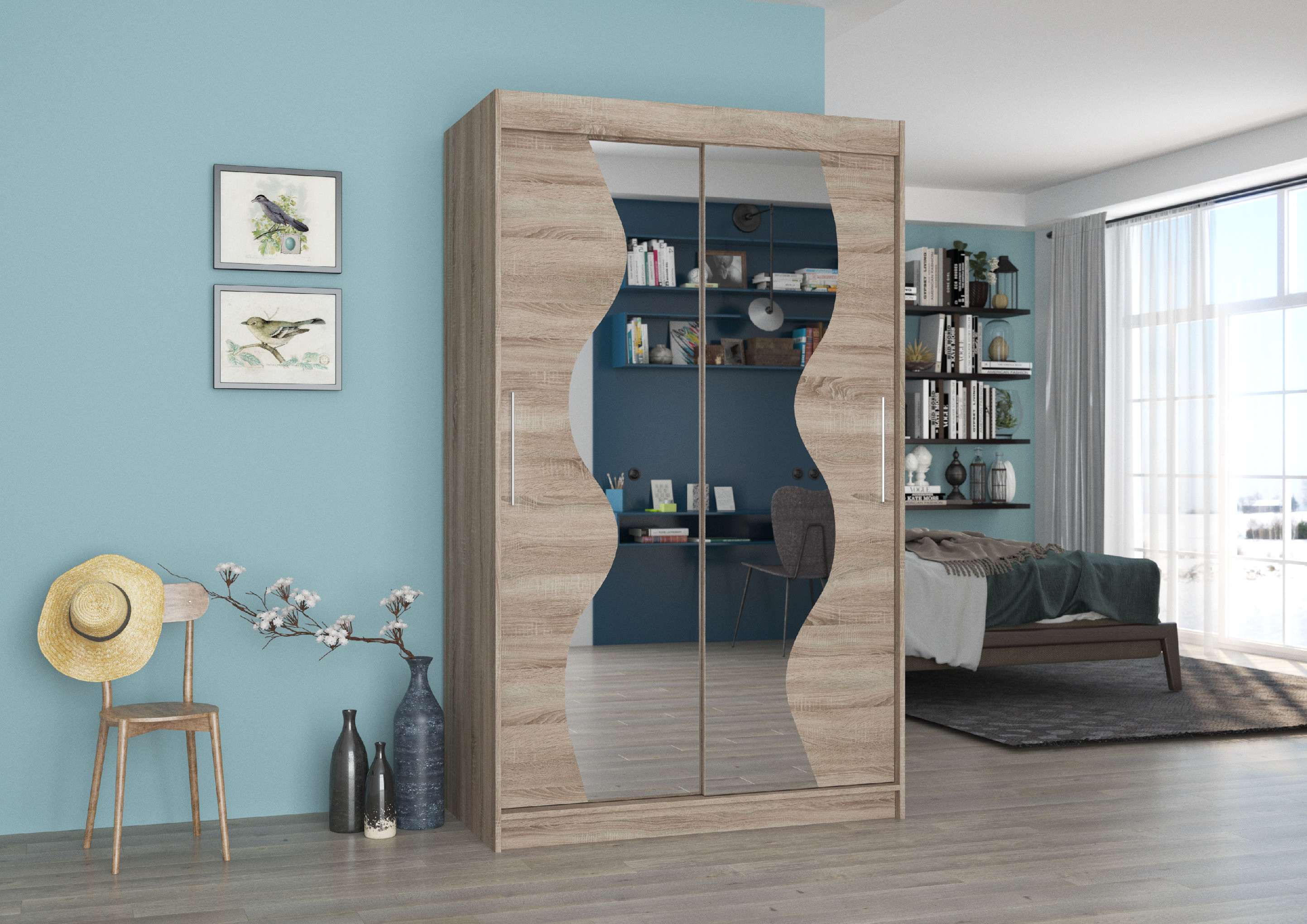 ADRK Šatní zrcadlová skříň posuvná OSWALD T 120