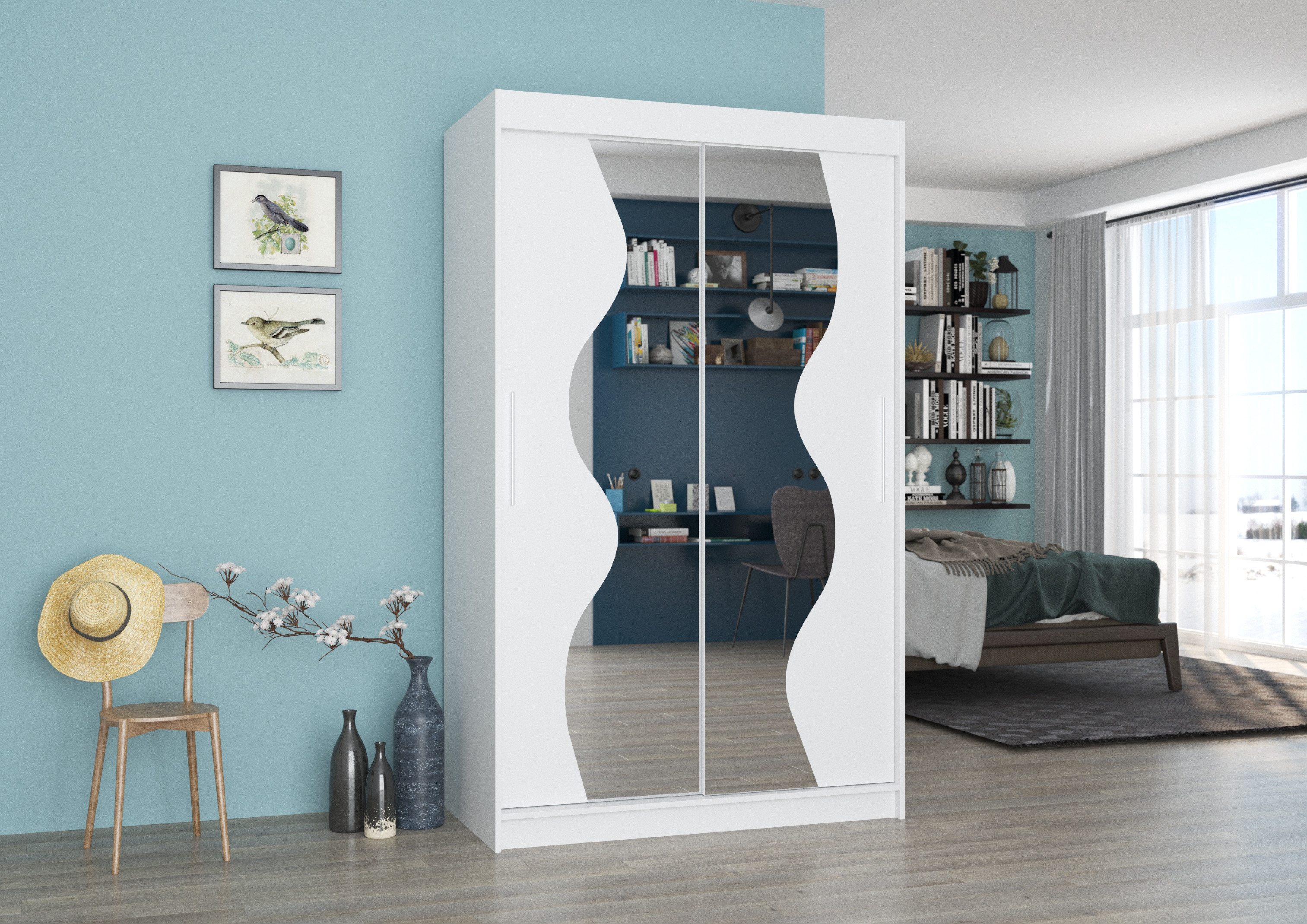 ADRK Šatní zrcadlová skříň posuvná OSWALD W 120