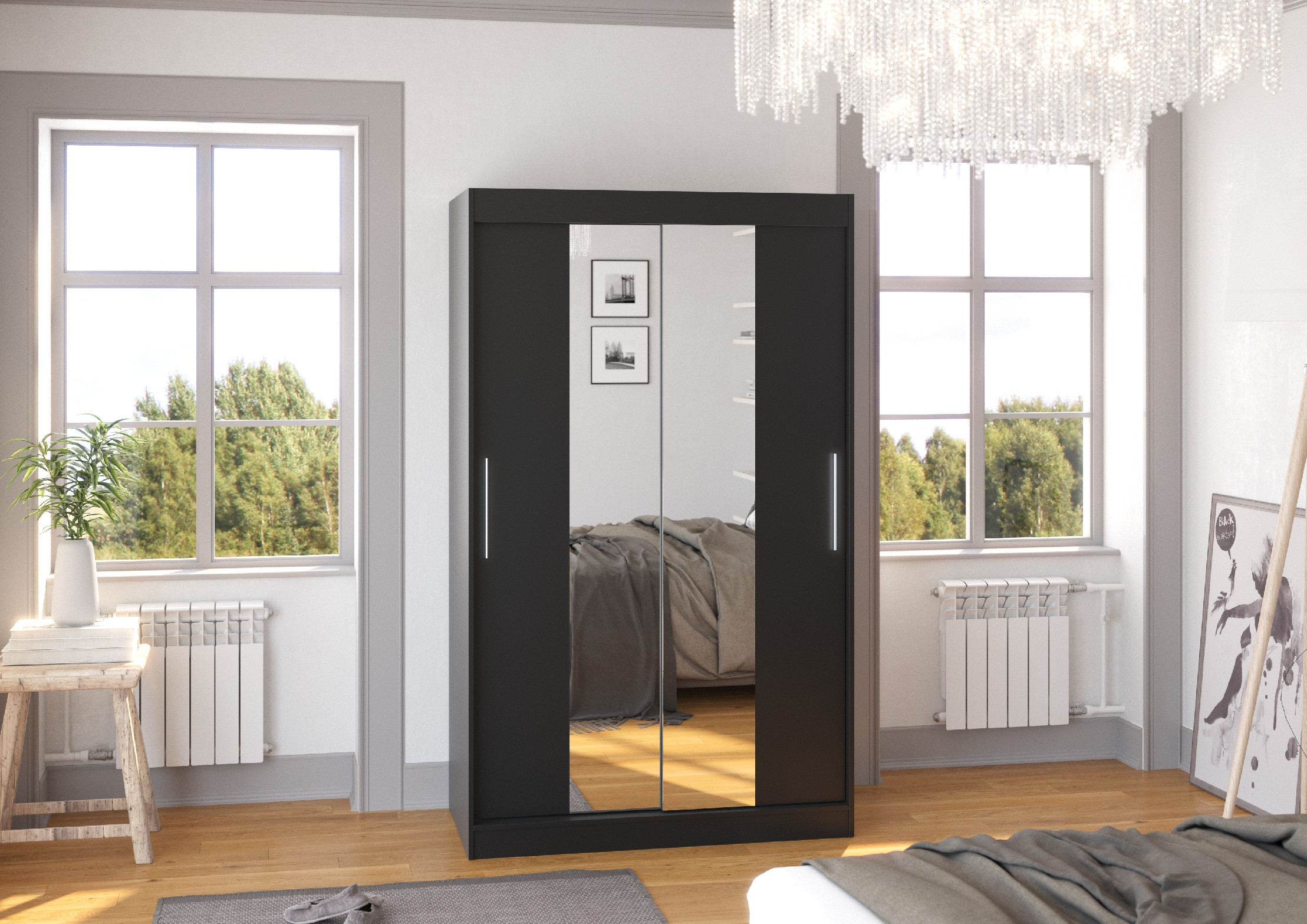 ADRK Šatní zrcadlová skříň posuvná SANTOS B 120
