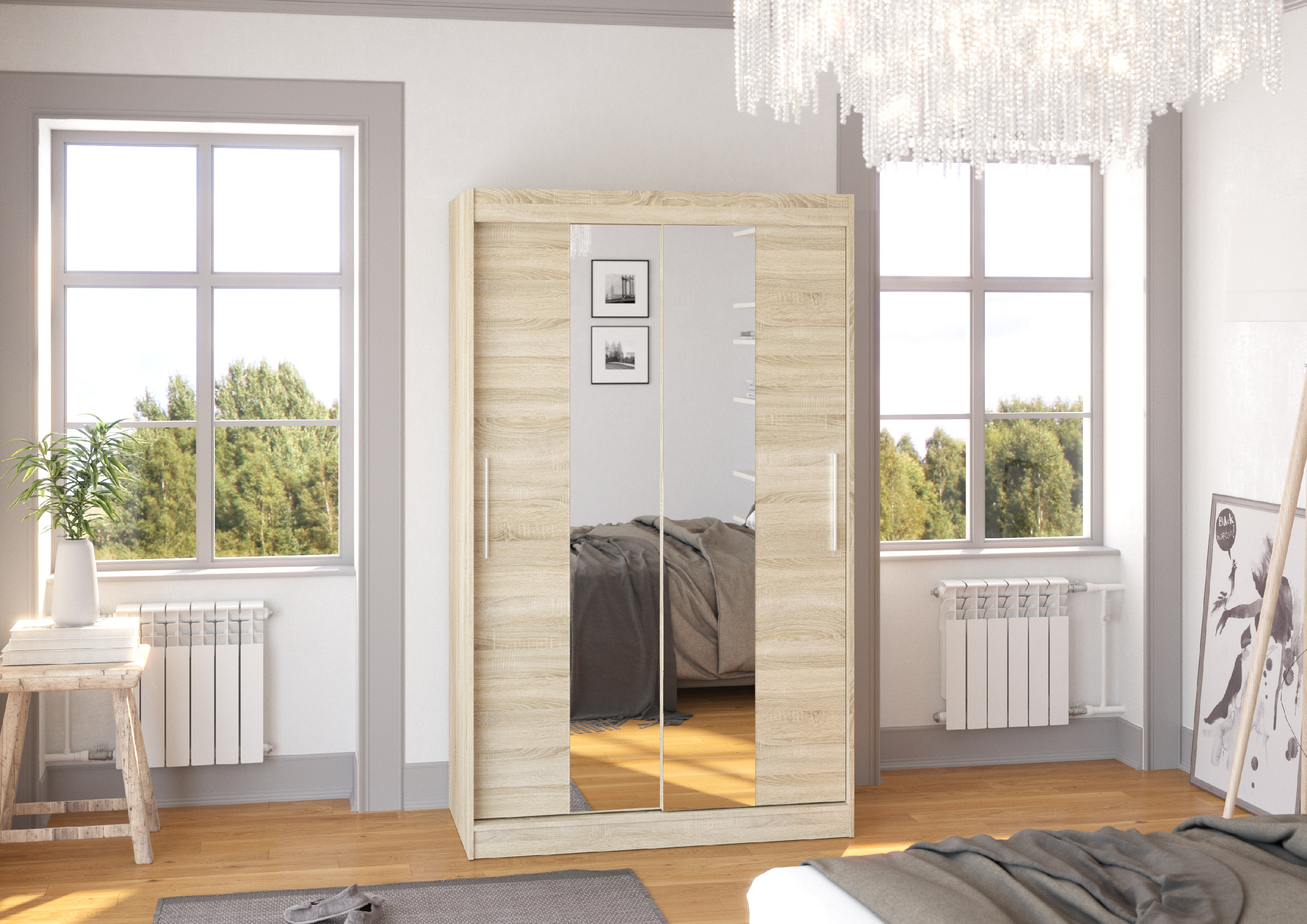 ADRK Šatní zrcadlová skříň posuvná SANTOS S 120