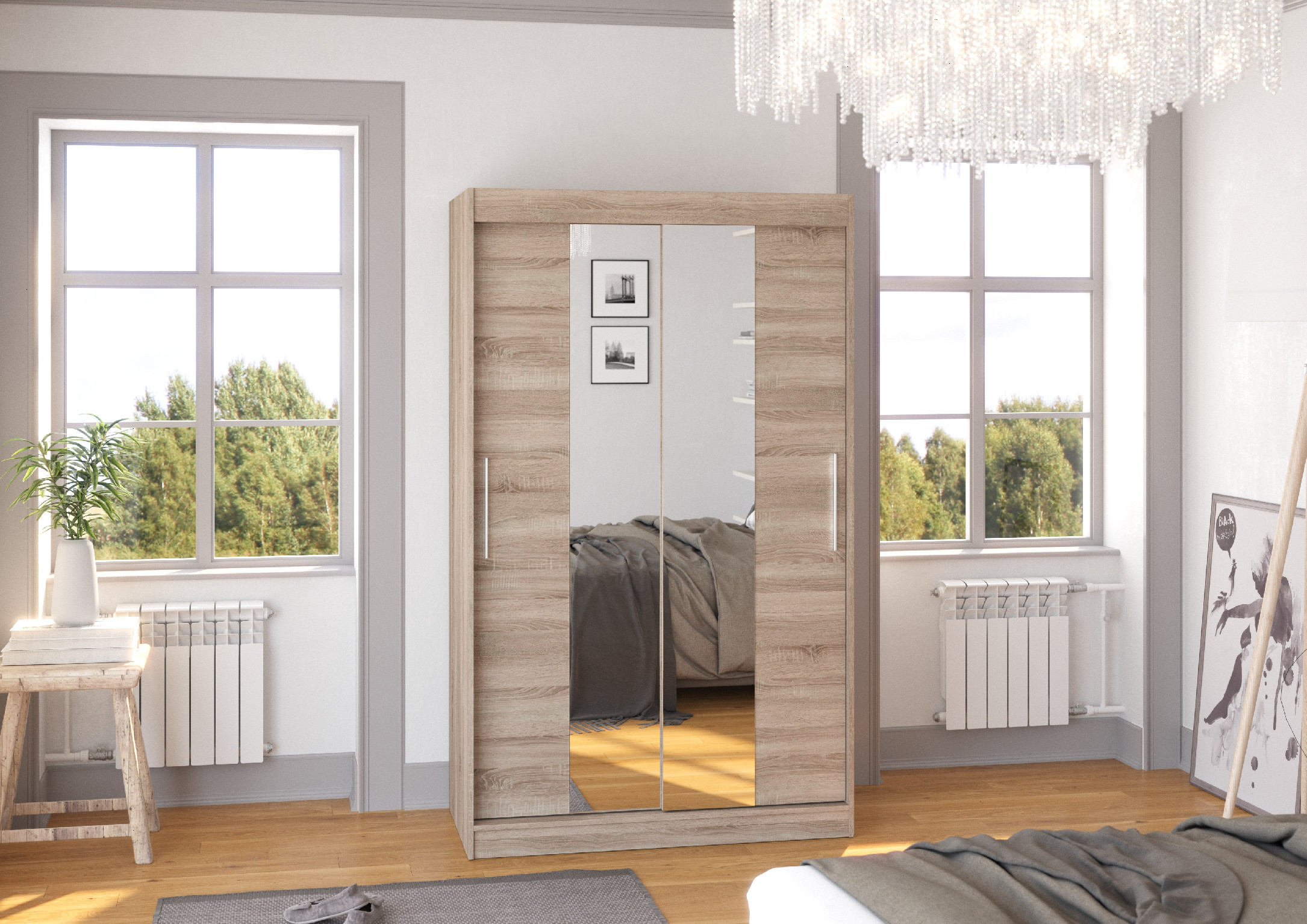 ADRK Šatní zrcadlová skříň posuvná SANTOS T 120