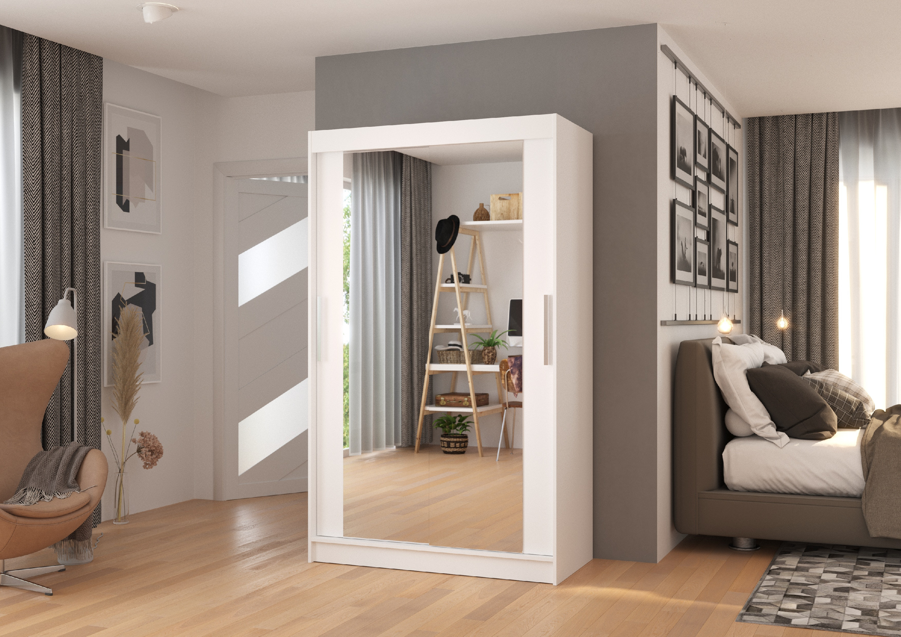 ADRK Šatní zrcadlová skříň posuvná TIBAGO W 120