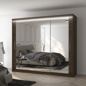 ADRK Šatní zrcadlová skříň posuvná s LED osvětlením CHESTER CH 250 L
