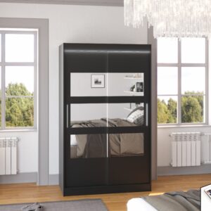 ADRK Šatní zrcadlová skříň posuvná s LED osvětlením KOLORADO B 120 L