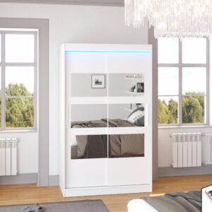 ADRK Šatní zrcadlová skříň posuvná s LED osvětlením KOLORADO W 120 L