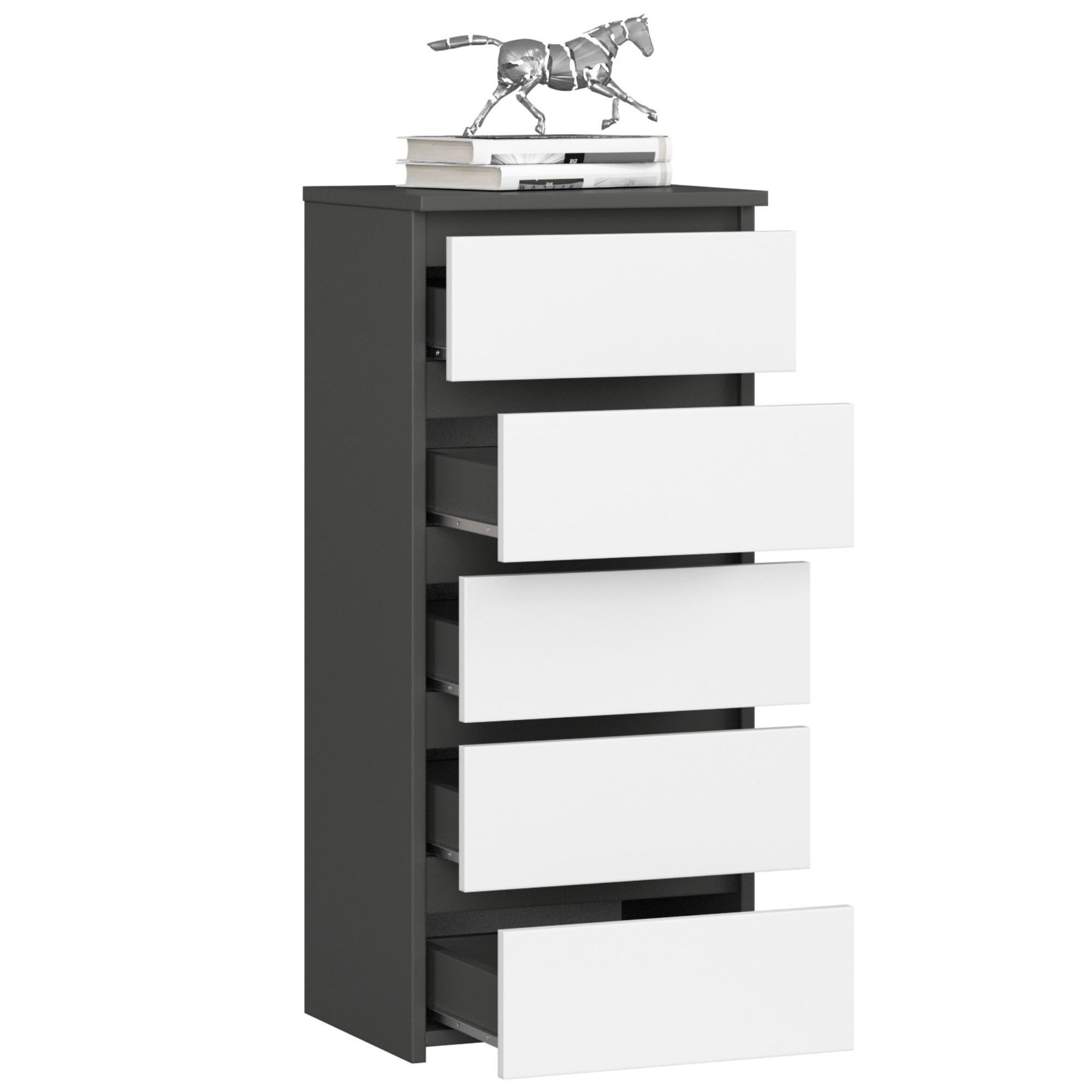 Ak furniture Komoda CL5 40 cm grafitově šedá/bílá - Obrázek 2