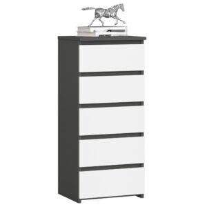 Ak furniture Komoda CL5 40 cm grafitově šedá/bílá