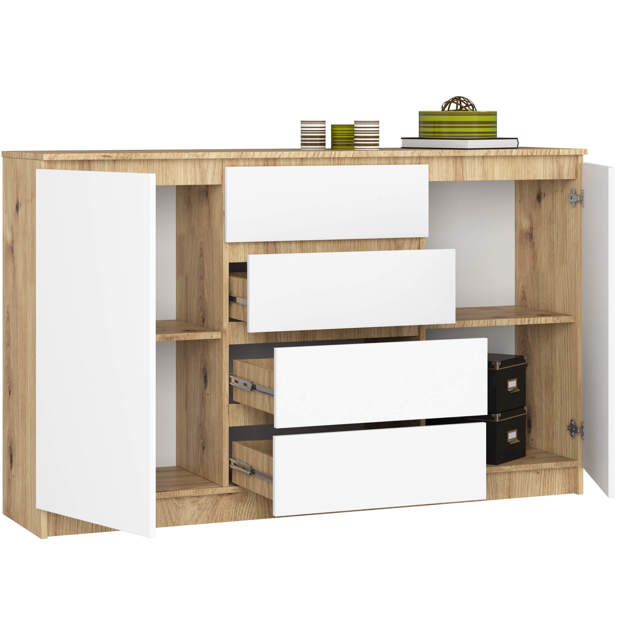Ak furniture Komoda Inbia K 160 cm dub artisan/bílá - Obrázek 2