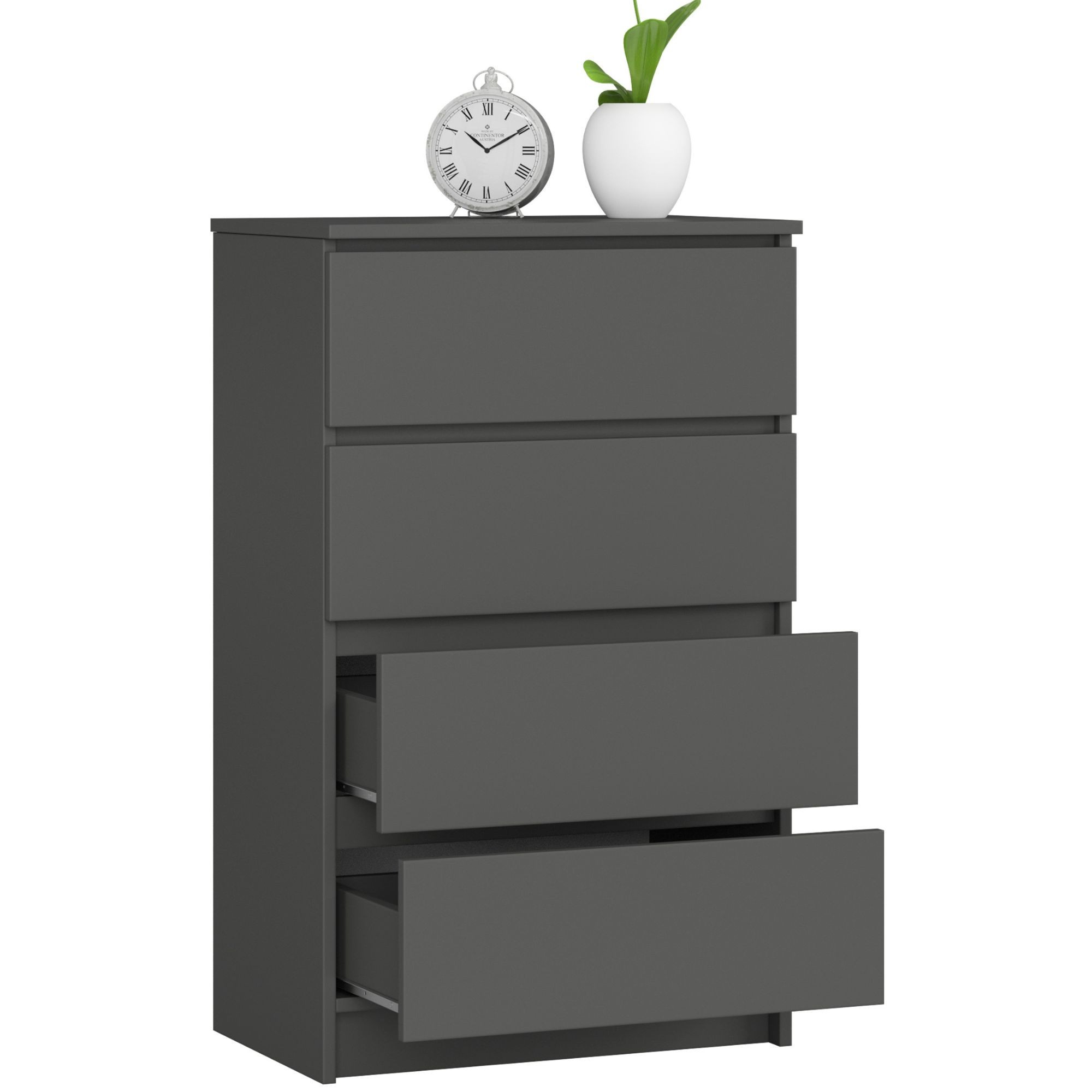 Ak furniture Komoda Kuba 60 cm - 4 šuplíky grafit - Obrázek 2